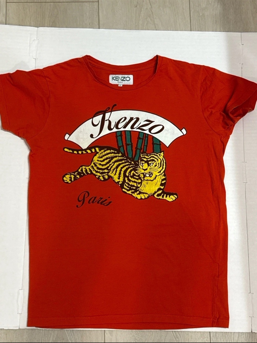 Kenzo Paris Tiger Graphic T-Shirt Mens Small Red Logo Tee